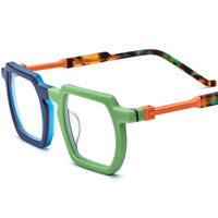 Nouvelle monture de lunettes carrée mate multicolore, lunettes unisexes, peuvent être équipées de verres pour la myopie et de verres anti-lumière bleue