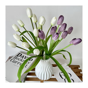 Di alta qualità tulipani artificiali a 12 teste tessuto di seta multicolore artificiale matrimonio natale decorazione di laurea all'ingrosso - Product Image 3