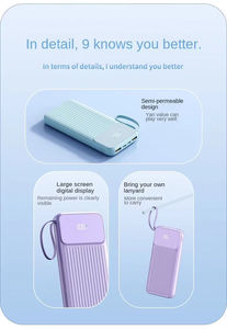 เคสการ์ตูนลายการ์ตูนใหม่ พร้อมสายในตัว แบตเตอรี่ Li-Polymer 5000mAh ชาร์จเร็ว 22.5W ดีไซน์บางเฉียบ พกพาสะดวก วัสดุ ABS ช่องเสียบ Type-C - Product Image 6
