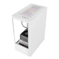 AntarcChill Full White Color Full View Mid Tower Glass Aluminum Alloy Gaming Chassis Power Supply Supporting ATX Motherboard