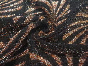 Tela de punto jacquard de LICRA de nylon de hilo metálico dorado teñido liso personalizado popular chino con lurex para prendas de vestir - Product Image 2