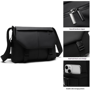 <span class=keywords><strong>Sac</strong></span> messager géométrique imperméable en PU de style britannique pour <span class=keywords><strong>homme</strong></span> - <span class=keywords><strong>Sac</strong></span> à <span class=keywords><strong>bandoulière</strong></span>/<span class=keywords><strong>sac</strong></span> croisé multifonction grande capacité - Product Image 3