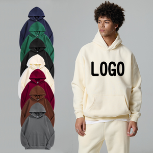 เสื้อฮู้ดดี้โอเวอร์ไซส์สำหรับฤดูใบไม้ร่วง ผ้าโพลีเอสเตอร์/คอตตอนผสม ทอแน่น 500 GSM ป้องกันการหดตัว ป้องกันการยับ  รับสกรีนโลโก้ตามสั่ง แบบ DTG - Product Image 1