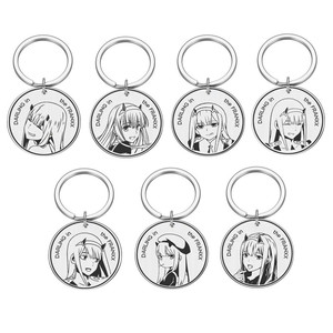 Anime <span class=keywords><strong>DARLING</strong></span> <span class=keywords><strong>in</strong></span> <span class=keywords><strong>The</strong></span> <span class=keywords><strong>FRANXX</strong></span> Porte-clés 02 Zero Two Round Pendant Fashion Halloween <span class=keywords><strong>Cosplay</strong></span> Accessory - Product Image 2