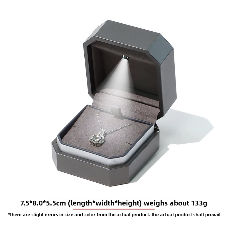 Silver gray pendant box[7.5*8*5.5cm]