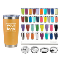 Gobelet isotherme personnalisé avec logo, 20 oz, revêtement poudré, tasse à café thermique, grande tasse de voyage avec couvercle sans BPA