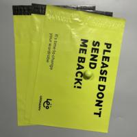 Sacs d'expédition en polyéthylène jaune fluo imprimés sur mesure, imperméables et auto-adhésifs, pour vêtements et emballages e-commerce