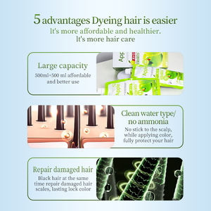 JiaYing Antiadherente Cuero Cabelludo Marrón <span class=keywords><strong>Oscuro</strong></span> Manzana <span class=keywords><strong>Color</strong></span> de Cabello Crema <span class=keywords><strong>Tinte</strong></span> 72 Permanente Sin Amoníaco Champú de <span class=keywords><strong>Color</strong></span> de Cabello Negro - Product Image 5