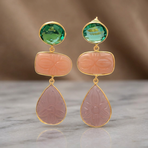 Pink Aqua Zircon Gemstones Huggie <b>Earrings</b> Rose Gold Plated Stainless Steel Tai Silver <b>Hook</b> Shape Classic Children's Teen Girls - Product Image 2