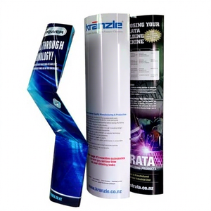 Kranzle Eco-Friendly Pop Roll <b>Display</b> <b>Stand</b> Folding <b>Cardboard</b> Banner <b>Stand</b> Recycled Materials Custom Printed Four-Color - Product Image 1