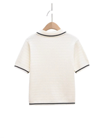 Polo à manches courtes pour homme, style Old Money de luxe, logo personnalisé, 100% coton, tricot torsadé, bordure contrastée, respirant, pour le golf
