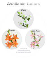 Großhandel 73cm Lange Stiele Seiden-Kunstlilien mit 4 Blüten, Lilium-Blumen für Hochzeits-Tischdekoration, Heim-Vasen und Blumendekoration
