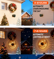 Weihnachtliche Solar-Projektionsleuchte mit Santa, Rentier und Schlitten, LED-Projektorlampe für Garten, Hof und Zaun, Weihnachts- und Feiertagsdekoration