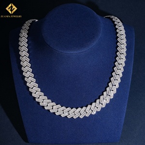 Cadena Cubana de Plata de Ley S925 con Incrustaciones de Moissanita, Estilo Hip Hop, para Hombre y Mujer, Chapada en Rodio, Joyería Fina de Moda - Product Image 5