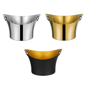Cubetera <span class=keywords><strong>de</strong></span> Acero Inoxidable 304 <span class=keywords><strong>de</strong></span> Gran Capacidad, Venta al por Mayor <span class=keywords><strong>de</strong></span> Fábrica, Diseño Floral Negro y Dorado, Estilo Nórdico Portátil <span class=keywords><strong>para</strong></span> Fiestas y Vino - Product Image 2