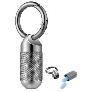 MANYA Model 1210 Titanium Keychain Pill Organizer Small Metal Waterproof Portable <b>Travel</b> Pill <b>Container</b> - Product Image 1