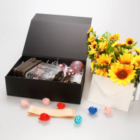 Boîtes en papier magnétiques de luxe Boîte d'emballage cadeau magnétique noire pliable avec couvercle magnétique
