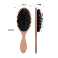 BLISSLIFE Brosse démêlante à coussin d'air en poils de sanglier doux, couleur marron, avec logo et emballage personnalisés pour massage et coiffure