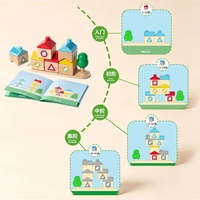 Jouet d'empilage de blocs 3D en bois massif naturel Montessori pour développer l'imagination spatiale des enfants
