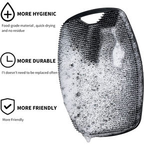OEM <b>Silicone</b> Body <b>Scrubber</b> Light Weight Body Clean Brush Shower <b>Scrubber</b> With Non-slip Handle - Product Image 5