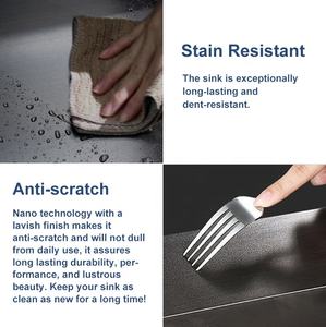 Cuc 16 गेज बड़े डबल बेसिन कम विभाजित एकल कटोरे गहरे अंडरमाउंट सिंक वर्कस्टेशन स्टेनलेस स्टील रसोई सिंक - Product Image 4