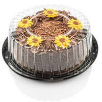 Contenant à gâteau jetable en plastique transparent de 8 pouces de haute qualité, écologique, avec couvercle en dôme, personnalisable pour la vente en gros de fromages et bonbons