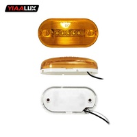 Feu de position latéral LED ambre 6 LED ovale pour camion, remorque, feux de gabarit homologués SAE DOT pour semi-remorque, camionnette, camping-car