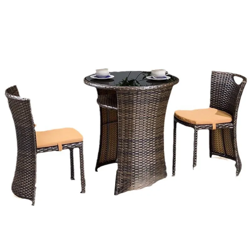 Mobili moderni da giardino impermeabile tavolo e sedia Patio Set da pranzo vimini Rattan giardino Set