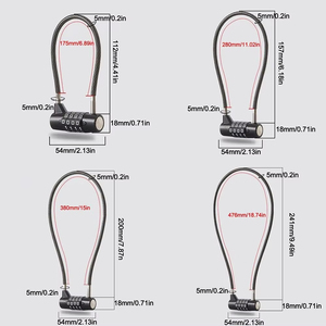 Cadenas à combinaison à 4 chiffres <span class=keywords><strong>pour</strong></span> vélo Serrure à câble étanche réinitialisable Serrures de <span class=keywords><strong>porte</strong></span> <span class=keywords><strong>pour</strong></span> <span class=keywords><strong>sac</strong></span> de valise de gymnastique - Product Image 2