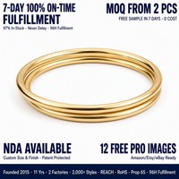 Meilleure Vente 2026 Bracelet Jonc en Acier Inoxydable Plaqué Or 18K Anti-ternissement, Creux, Simple, Tendance, Étanche