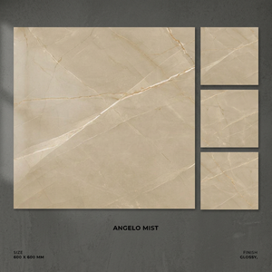 Cream Porcelanato Marble Effect Porcelain Tiles 600x600mm Glossy Interior Floor Ceramic - Product Image 5