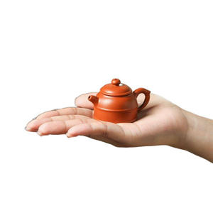 Super Mini théière en argile violette de haute qualité avec poignée en céramique <span class=keywords><strong>et</strong></span> ornements mignons pour animaux de compagnie pour les voyages ou les cérémonies de thé/café - Product Image 5