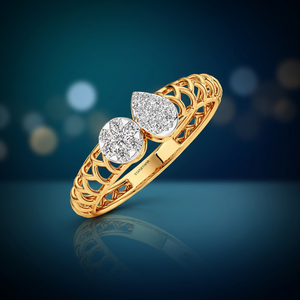 Anillo de lujo con diseño redondo y en forma de pera, anillo de diamante redondo cultivado en laboratorio para mujer en oro de 10K, 14K, 18K, plata 925, 935, joyería fina. - Product Image 1