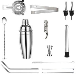 Camol Factory 14 pièces <span class=keywords><strong>Cocktail</strong></span> Shaker Set Kits d'outils de bar en acier inoxydable avec 750ml Martini Shaker Alcools Accessoires - Product Image 2