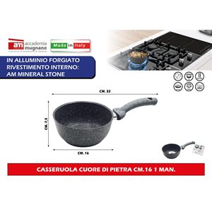 Casseruola in Pietra da 16 cm con 1 Manico per Servire Salse e Pasta, Essenziale per la Cucina - Product Image 1