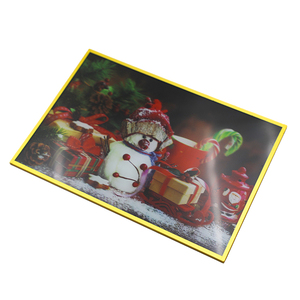 Cadre photo de Noël en forme de bonhomme de neige, rectangulaire, en plastique, décoration d'intérieur, impression numérique, 4 couleurs, cadre photo lenticulaire 3D - Product Image 2