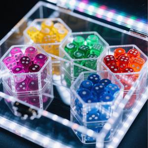 Dés en plastique transparent de 16 mm, 6 faces, pour jeux de société, accessoires pédagogiques, accessoires de jeu, dés en plastique cristallin - Product Image 4