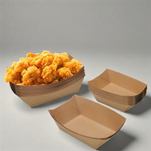 Bandeja de Papel para Comida Rápida en Forma de Barco, Plegable, para Llevar Papas Fritas Calientes, Bandejas de Papel Kraft para Comida, Bandeja de Papel para Aperitivos - Product Image 1