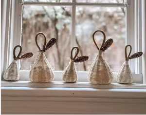 Décor de Noël cloche en rotin fournitures de décoration de Noël pour arbre de Noël vacances suspendus - Product Image 6