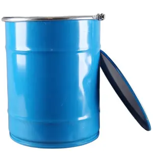 5 gallon metal pail 20l drum of paint steel barrel with plastic hoop lid UN approved empty metal tin