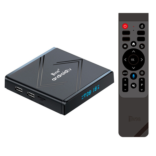 New Tv98 Atv Pro+ Android Smart Tv Box Hot Selling Allwinner H313 Bt5.0 2.4g/5.8g Wifi Voice Remote Android Smart Tv Box