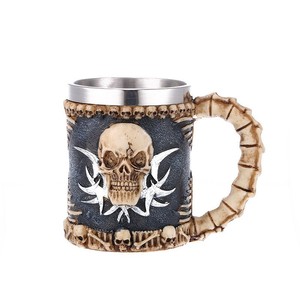 Chope à bière en acier inoxydable avec poignée en résine antidérapante, cadeau idéal pour les fêtes - Product Image 1