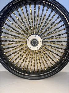 Juego de Ruedas de Motocicleta con Radios Cromados, Acabado Dorado, Llantas Delanteras y Traseras para Harley Touring Retrofit - Product Image 4