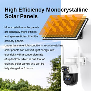 في الهواء الطلق المنزل قبة رصاصة الربط إنذار AI بطارية المراقبة 3 عدسة الذكية كشف الحركة PTZ 4G سيم شبكة كاميرا شمسية - Product Image 5