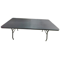 Vente en gros Table à manger rectangulaire portable en HDPE Table pliante en plastique pour les fêtes en plein air