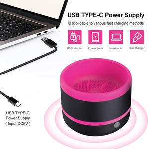 Nettoyeur de pinceaux de maquillage électrique portable, machine automatique en silicone pour nettoyer les pinceaux de maquillage, nettoyage efficace - Product Image 4