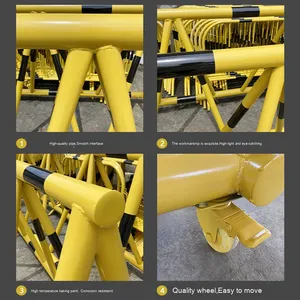 Steel and Metal Mobile <strong>Barrier</strong> Anti-Collision Roadblock for School and Municipal <strong>Traffic</strong> Isolation Unit Road Block Promotion - Product Image 3