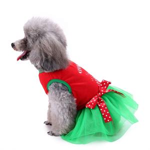 Vestido de perro de Navidad rojo y azul, falda de tutú de perro con pajarita encantadora para cachorro, ropa de Navidad para perro pequeño, venta al por mayor - Product Image 5