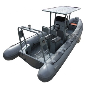 เรือยางแข็งแบบ RIB รุ่น Luxury <span class=keywords><strong>REBO</strong></span> ขนาด 25 ฟุต ตัวถังอะลูมิเนียมทรง Deep V  760 Hypalon Orca สำหรับเล่นเซิร์ฟและลาดตระเวน ผลิตจาก PVC น้ำหนักเบา หนา 1.2 มม. - Product Image 5