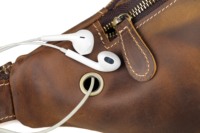 Vente en gros de sac banane en cuir véritable marron foncé au design vintage pochette de ceinture de course sac en cuir véritable décontracté